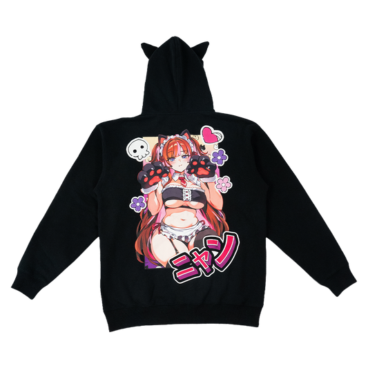Nyan Service: Cat Ear Zip Hoodie - Gamer Supps
