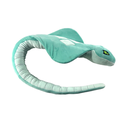 Plush teal snake with diamond pattern