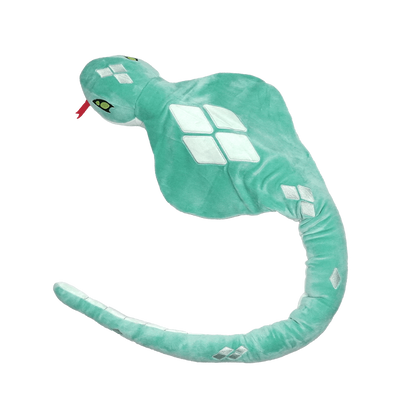 Plush teal snake with diamond pattern