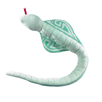 Plush teal snake with diamond pattern