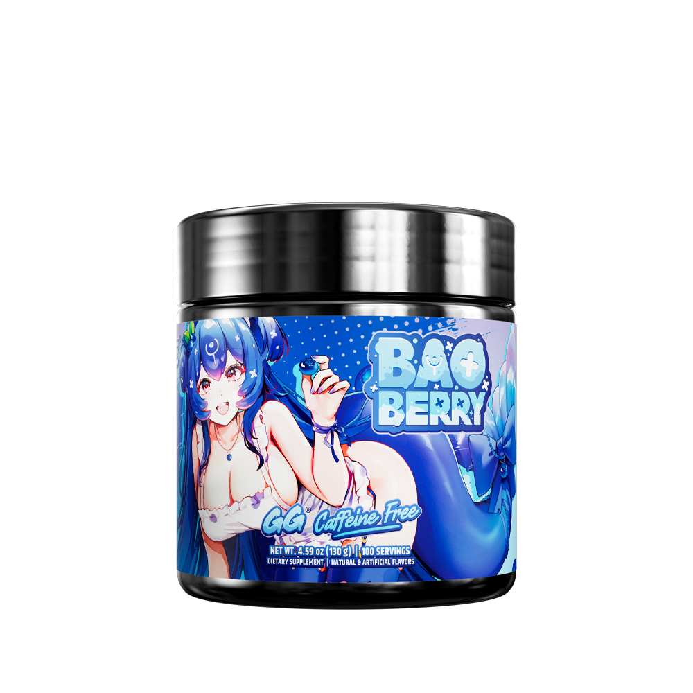 Black container with a blue label showing supplement facts, usage directions, and a barcode on the back of the product.