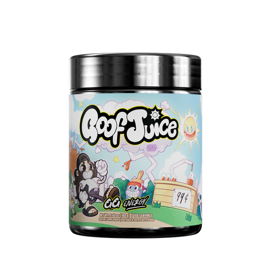 Black container with silver lid showing detailed supplement facts and blue Gamer Supps label with contact info.