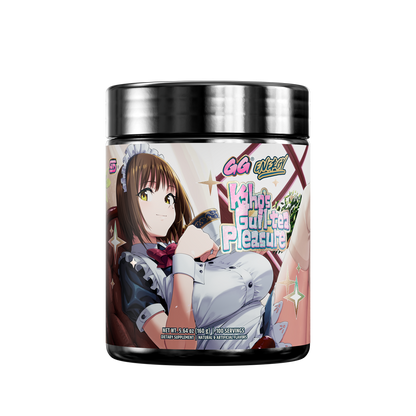 Black supplement container with silver lid showing detailed nutrition facts and usage instructions on the back label.