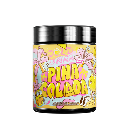 Supplement facts label showing vitamins, nootropics, and ingredients including caffeine, L-Theanine, and fruit extracts.