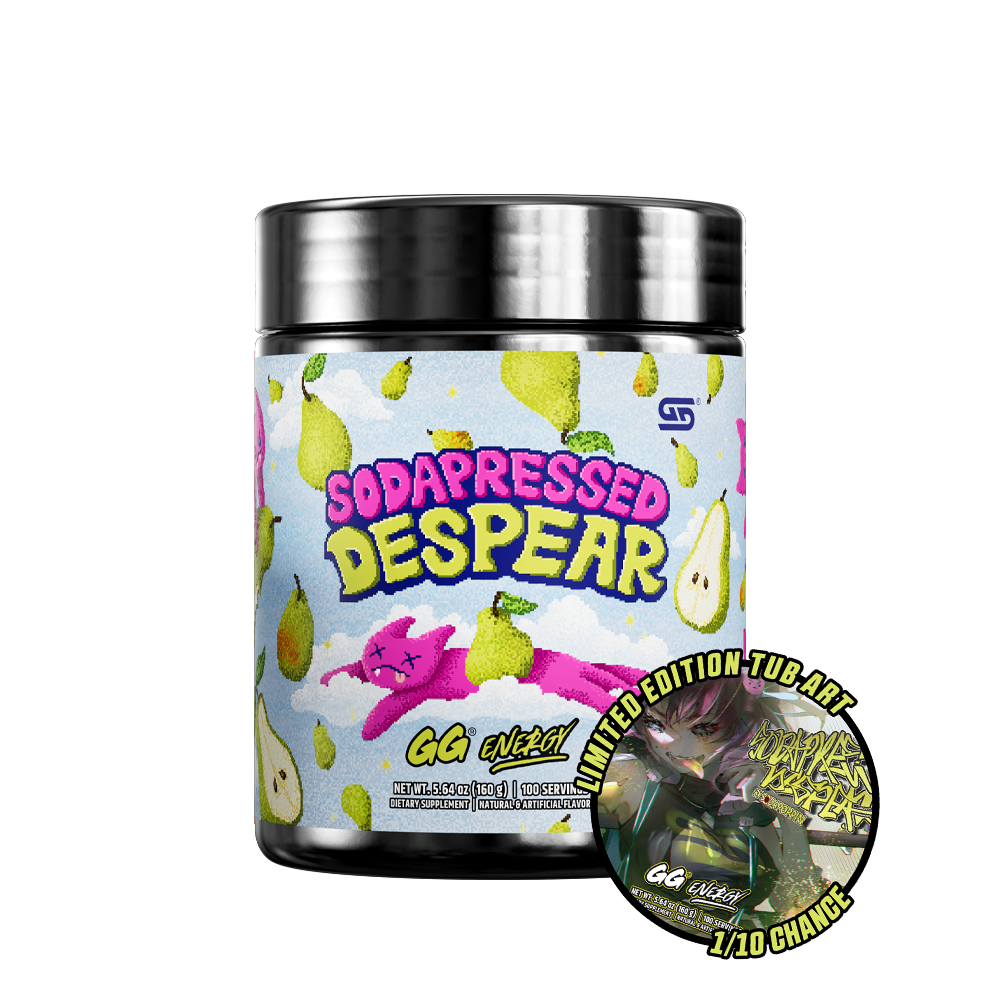 Black container with a colorful label featuring nutritional facts and lime illustrations on the back of a supplement jar.