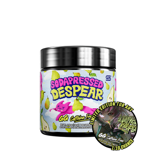 Black supplement container with silver lid showing detailed nutrition facts and usage instructions in small text.