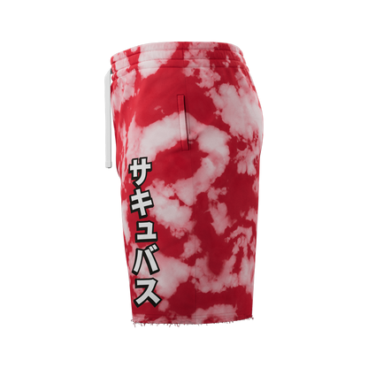 Left side of Succubus Sweat Shorts showing Kanji Graphic and left pocket