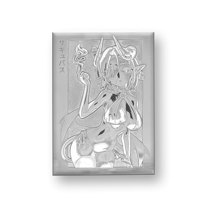 Silver metallic card with a textured surface and a shiny embossed stylized "SS" logo in the center.