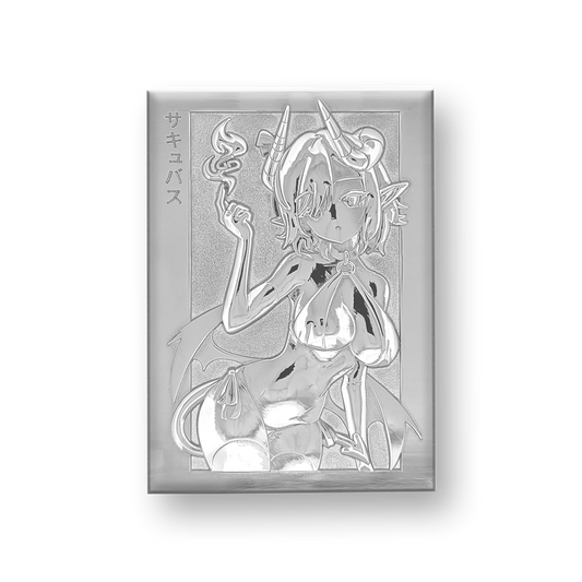 Silver metallic card with a textured surface and a shiny embossed stylized "SS" logo in the center.