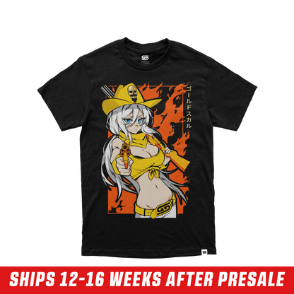 Black oversized short-sleeve cotton shirt shown from the back in size 6XL.
